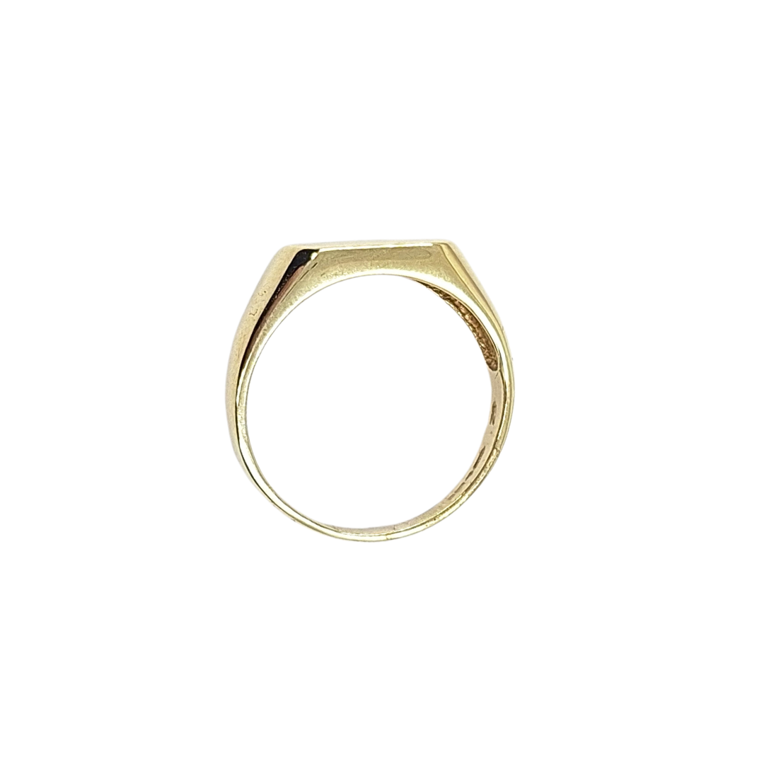 9ct Yellow Gold CZ Set Signet Ring