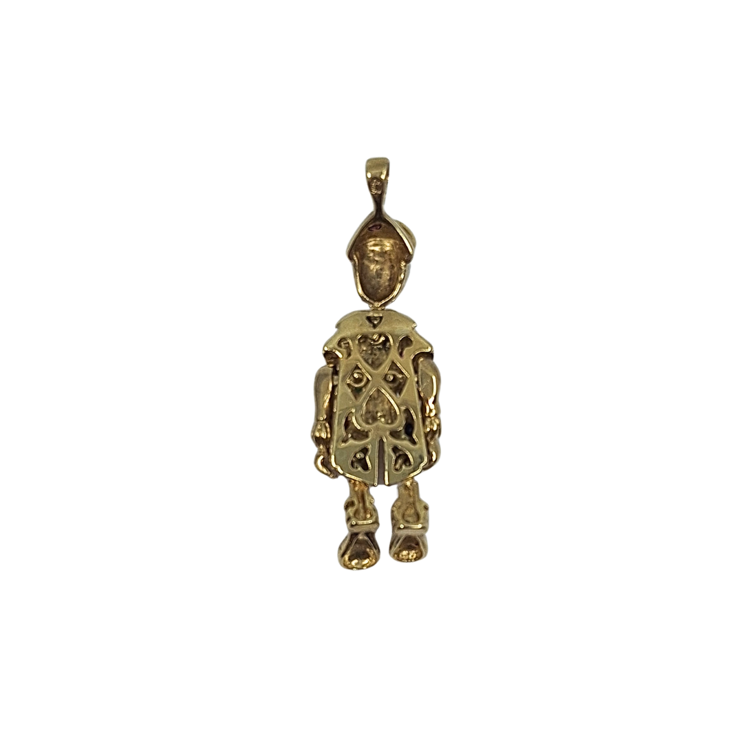 9ct Yellow Gold CZ Clown Pendant