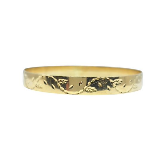 9ct Yellow Gold Patterned Slave Bangle