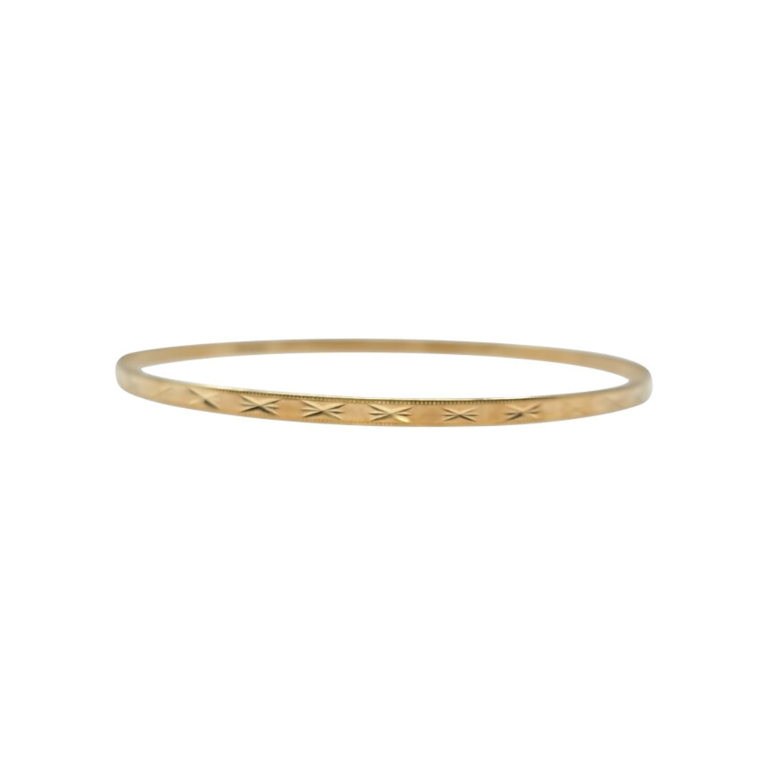 9ct Yellow Gold Patterned Slave Bangle