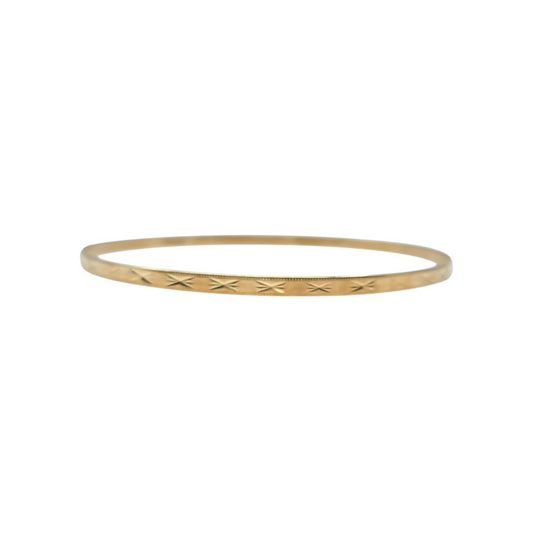 9ct Yellow Gold Patterned Slave Bangle