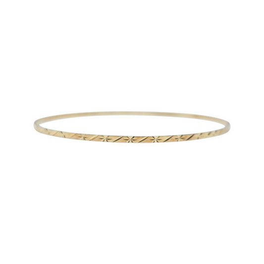 9ct Yellow Gold Patterned Slave Bangle