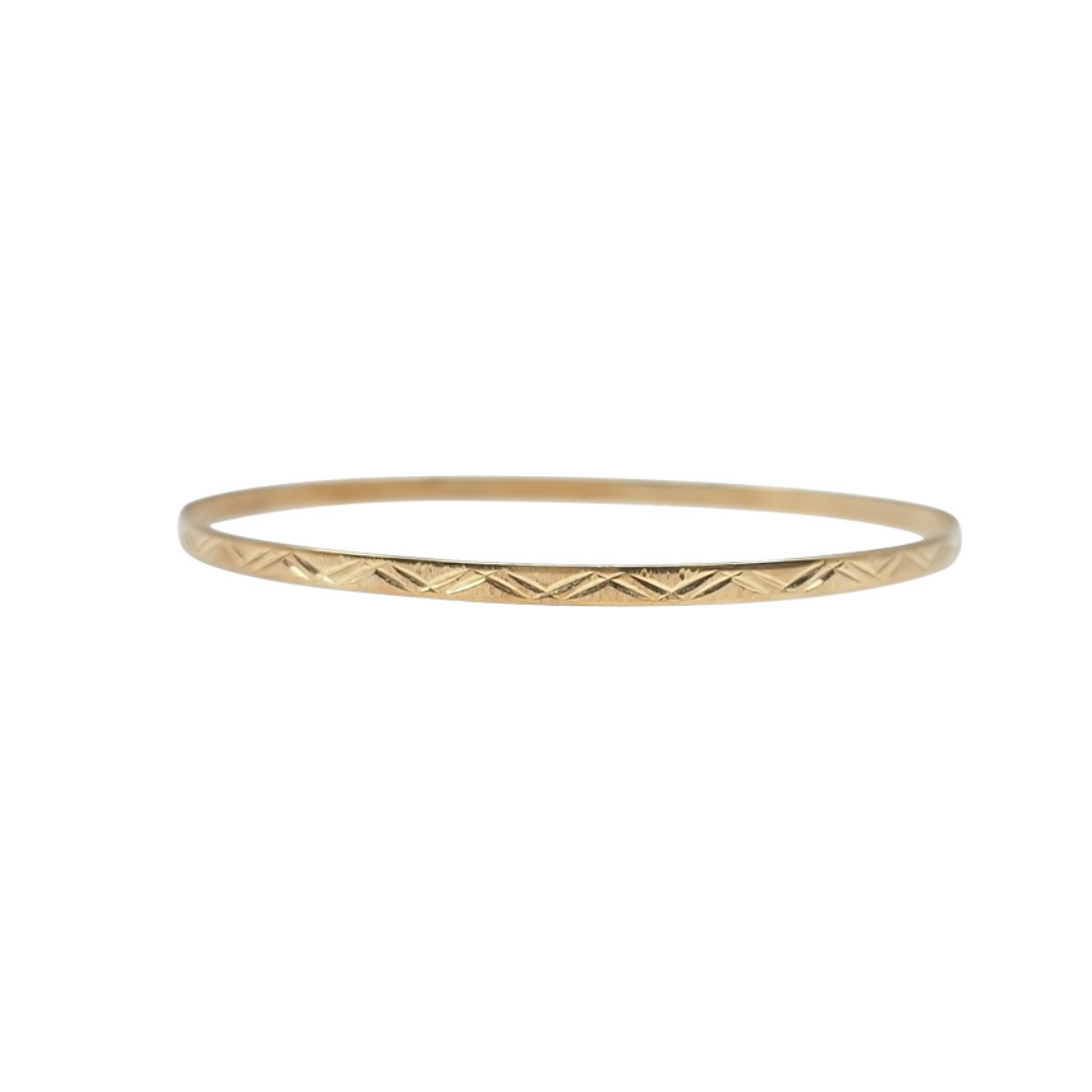 9ct Yellow Gold Patterned Slave Bangle