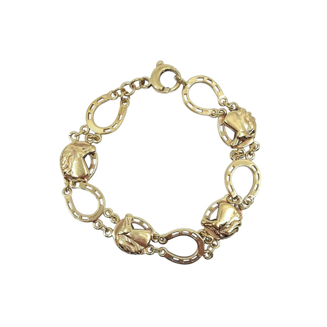 9ct Yellow Gold Horseshoe Bracelet