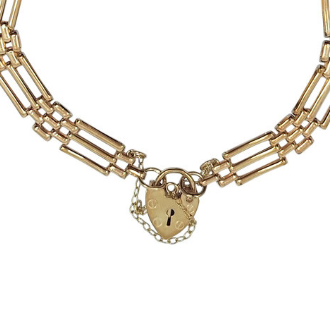 9ct/Fine Gold 1/10 Krugerrand Coin Gate Bracelet 1984