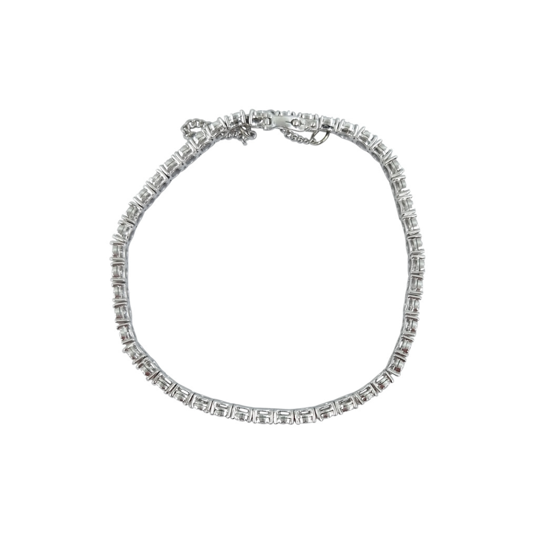 9ct White Gold Diamond Tennis Bracelet 1ct