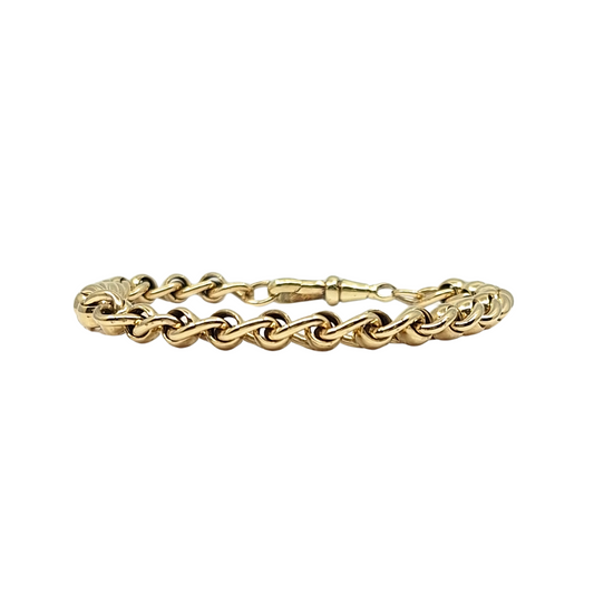 9ct Yellow Gold Rollerball Bracelet 8"