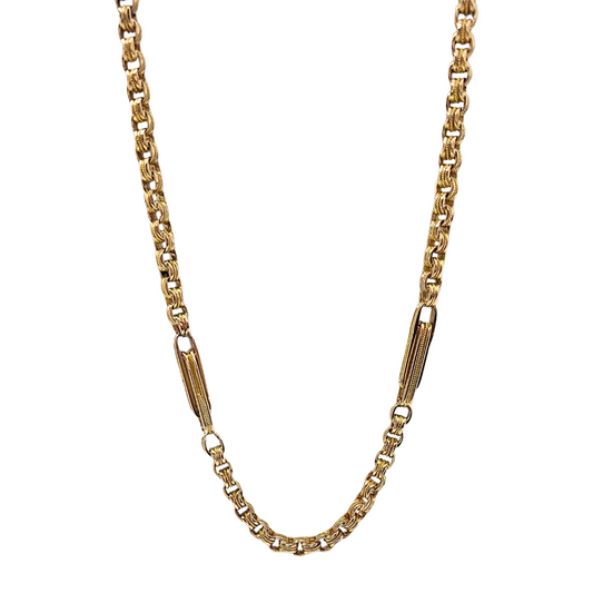 9ct Yellow Gold Belcher and Bar Chain 24"