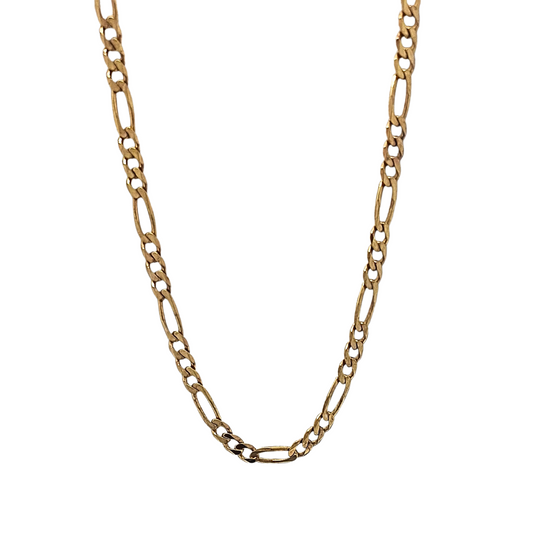 9ct Yellow Gold Figaro Chain 18"