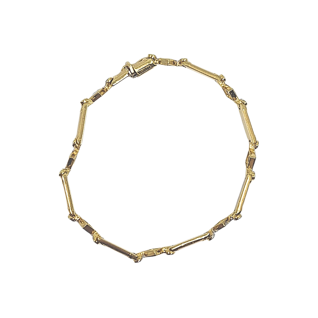 14ct Yellow & White Gold CZ Set Bracelet 8.5"