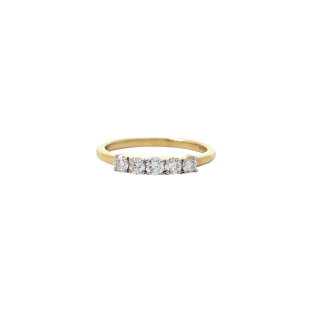 18ct Yellow Gold Five Stone Diamond Ring
