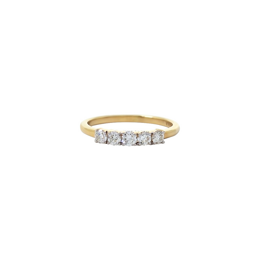 18ct Yellow Gold Five Stone Diamond Ring