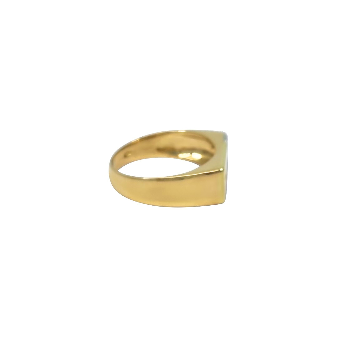 18ct Three Colour Gold Diamond Set Signet Ring