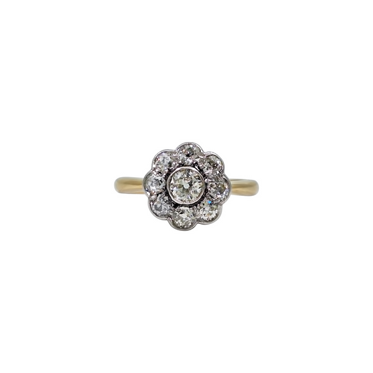 18ct Yellow Gold Diamond Cluster Ring