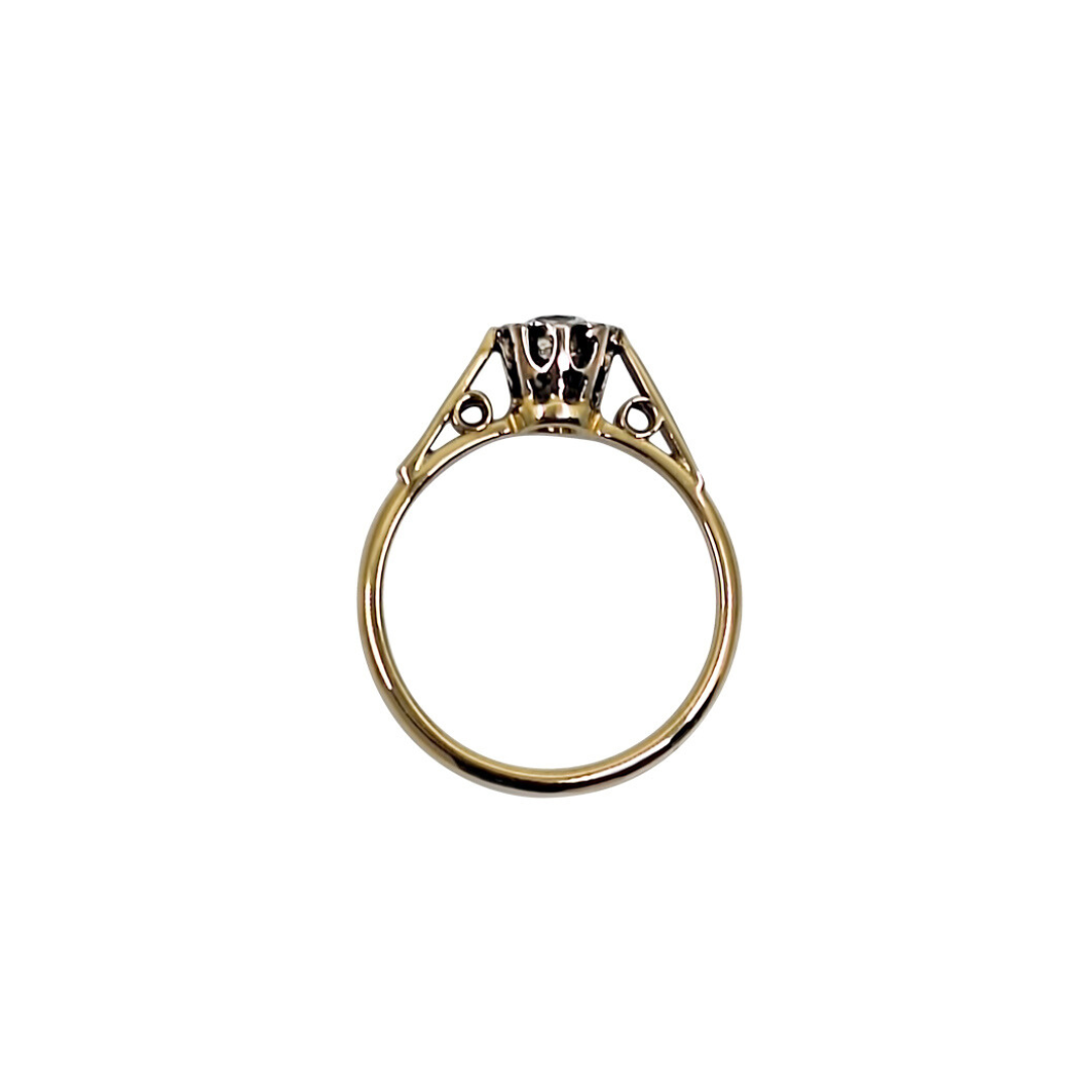 18ct Yellow Gold Diamond Illusion Set Diamond Ring