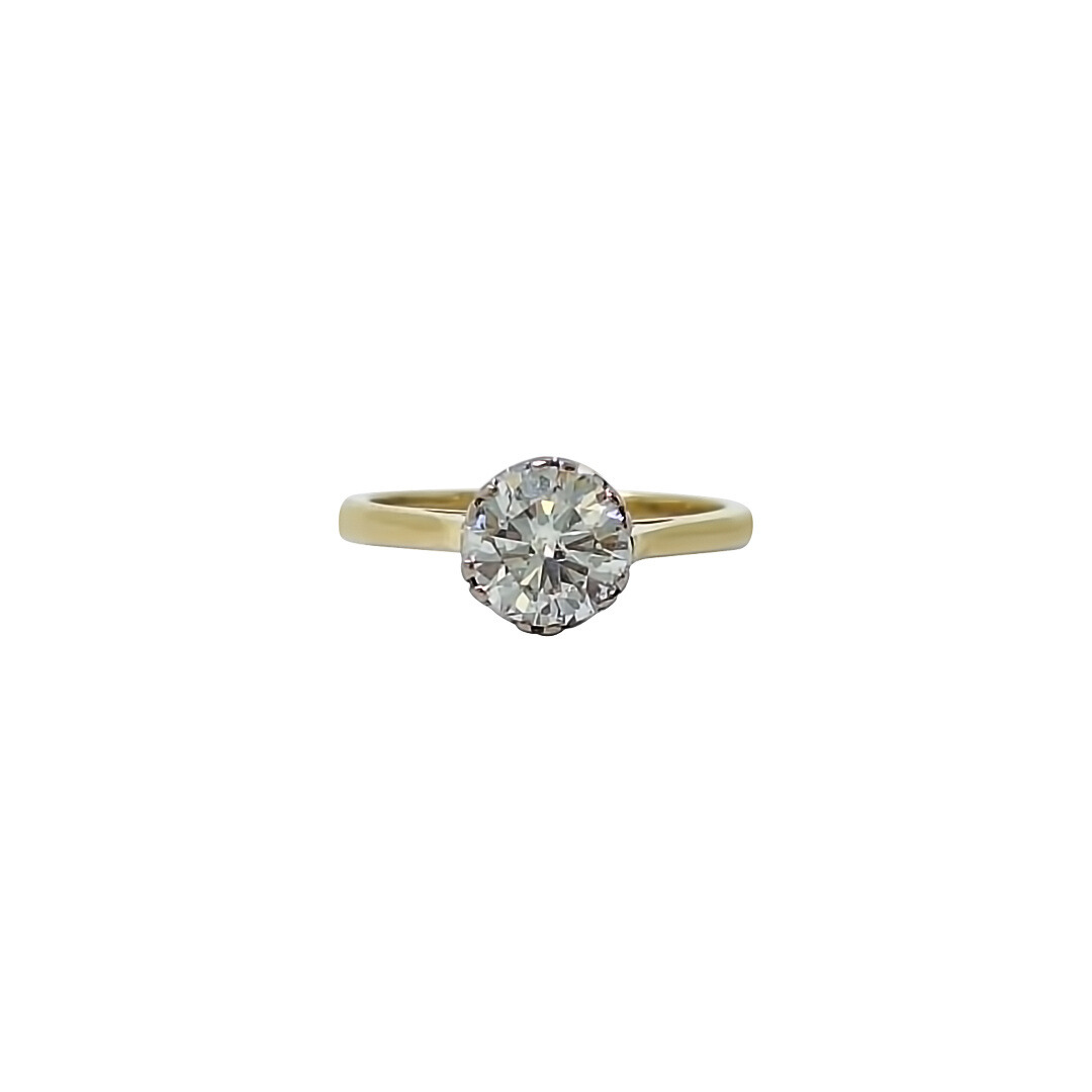 18ct Yellow Gold Diamond Solitaire Ring 1.10ct