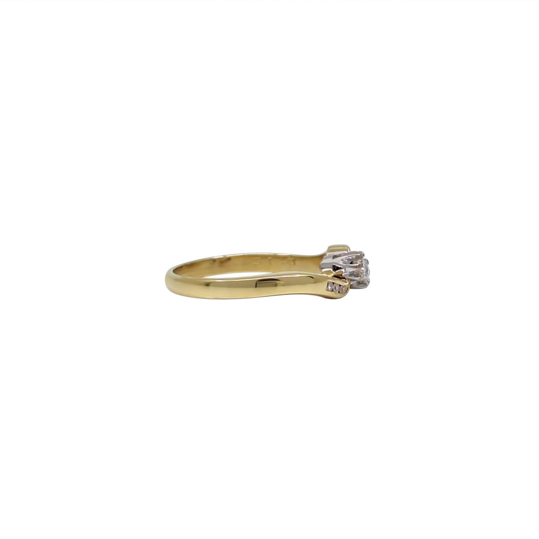 18ct Yellow Gold Two Stone Diamond Twist Ring