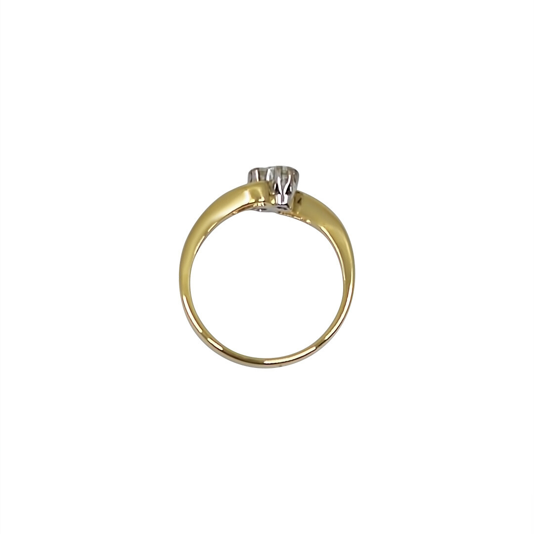 18ct Yellow Gold Two Stone Diamond Twist Ring