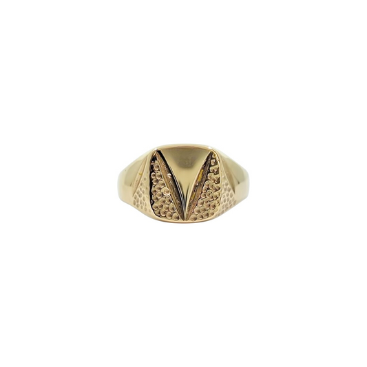 9ct Yellow Gold Engraved Signet Ring