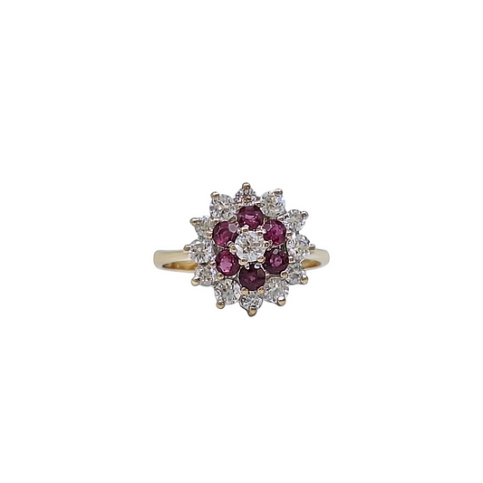 9ct Yellow Gold CZ Cluster Ring