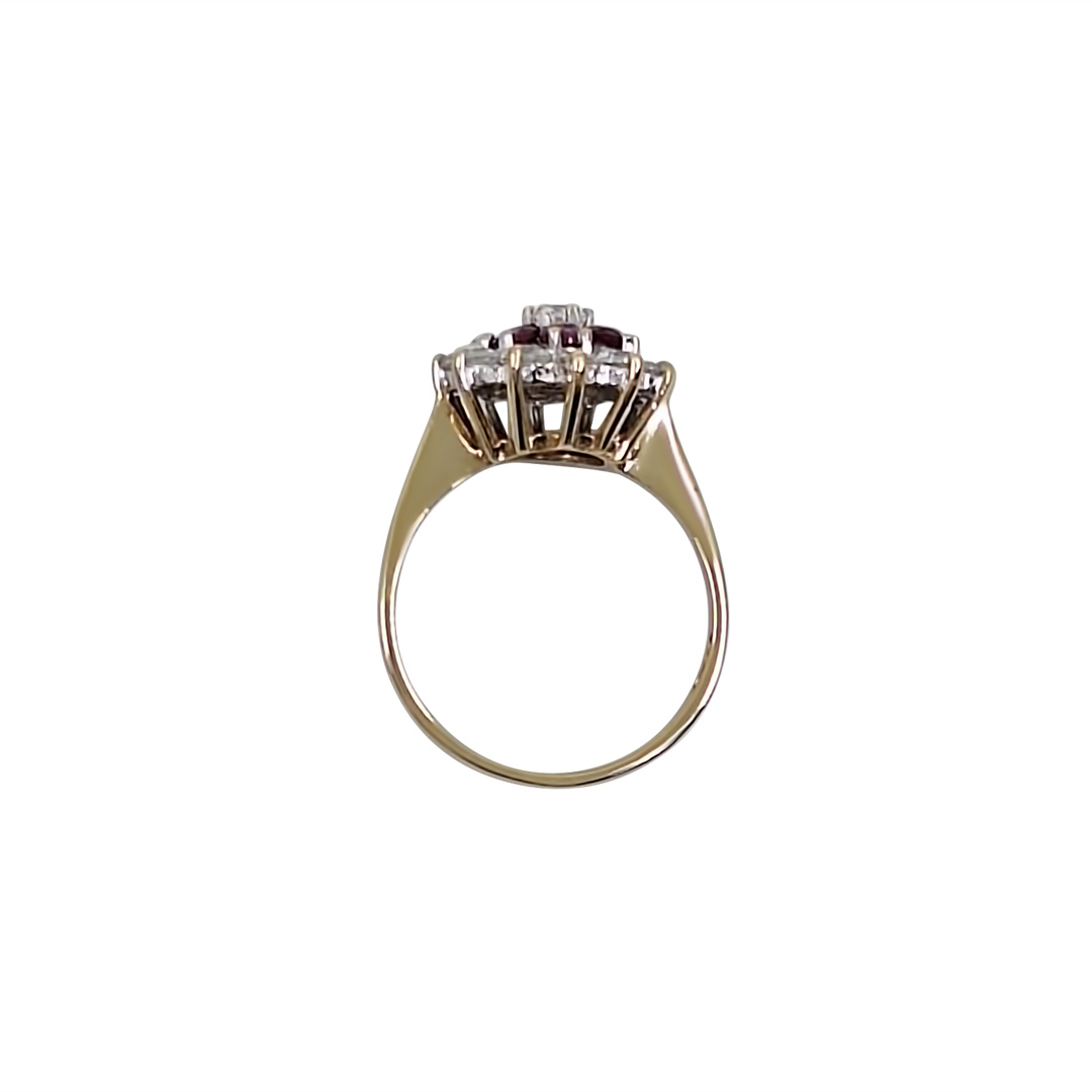 9ct Yellow Gold CZ Cluster Ring