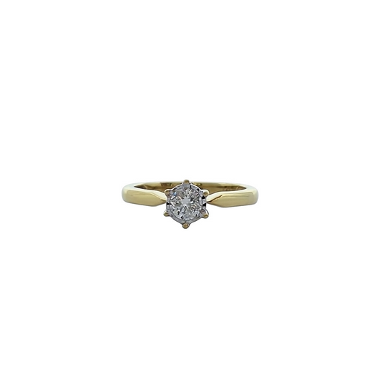 9ct Yellow Gold Diamond Solitaire Ring 0.25ct