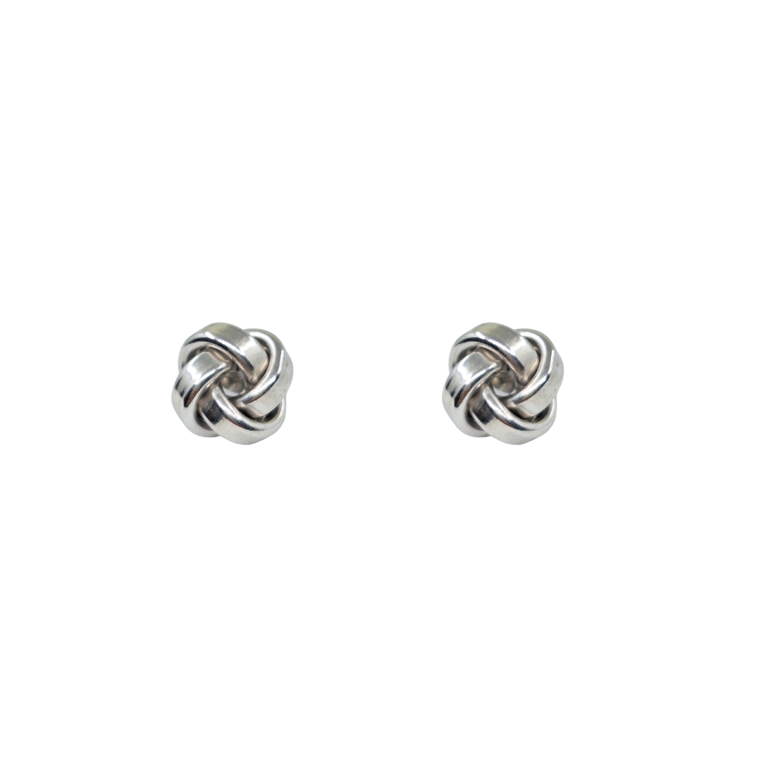 Silver Knot Stud Earrings