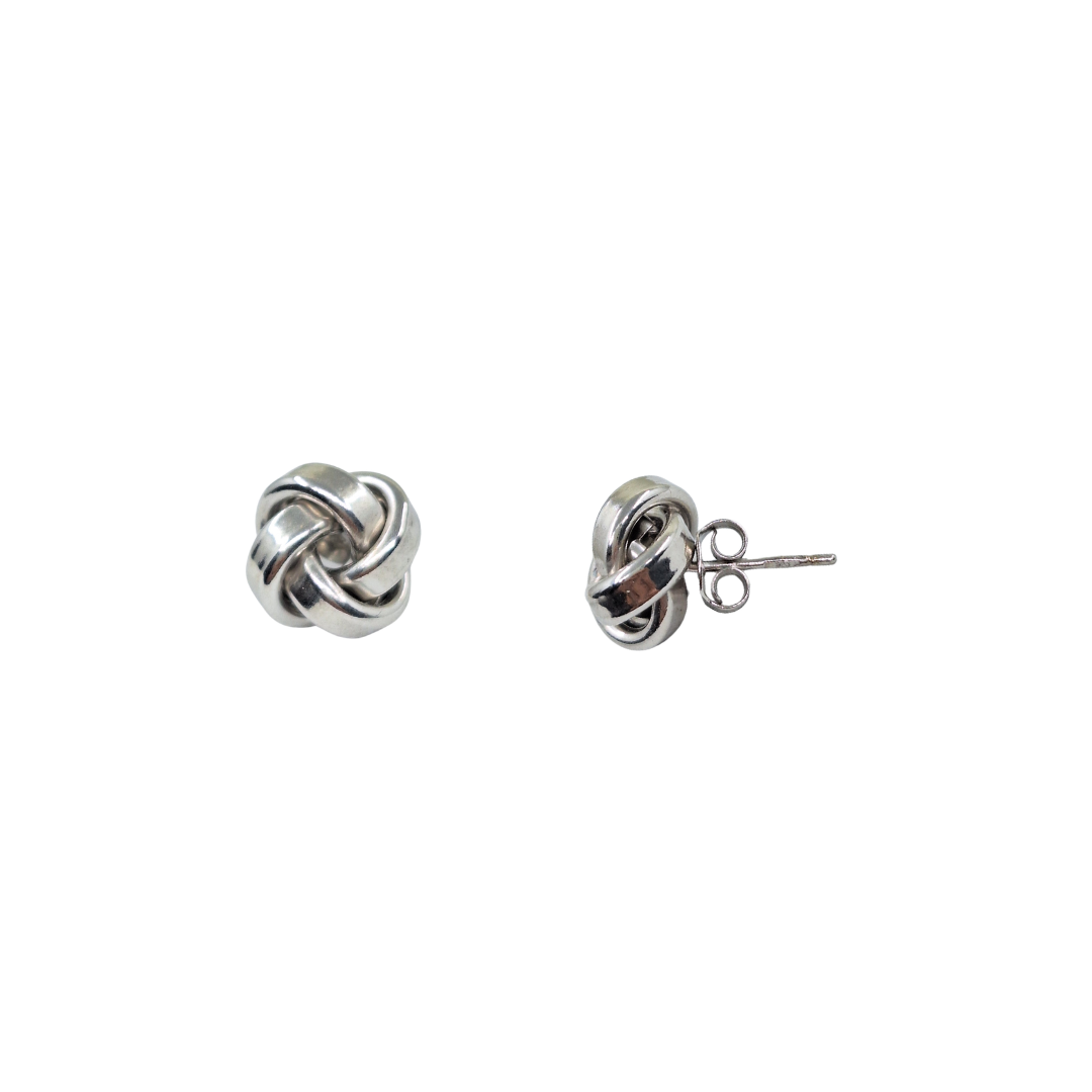 Silver Knot Stud Earrings