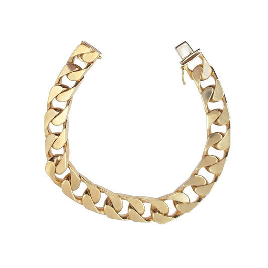 9ct Yellow Gold Curb Bracelet 8"