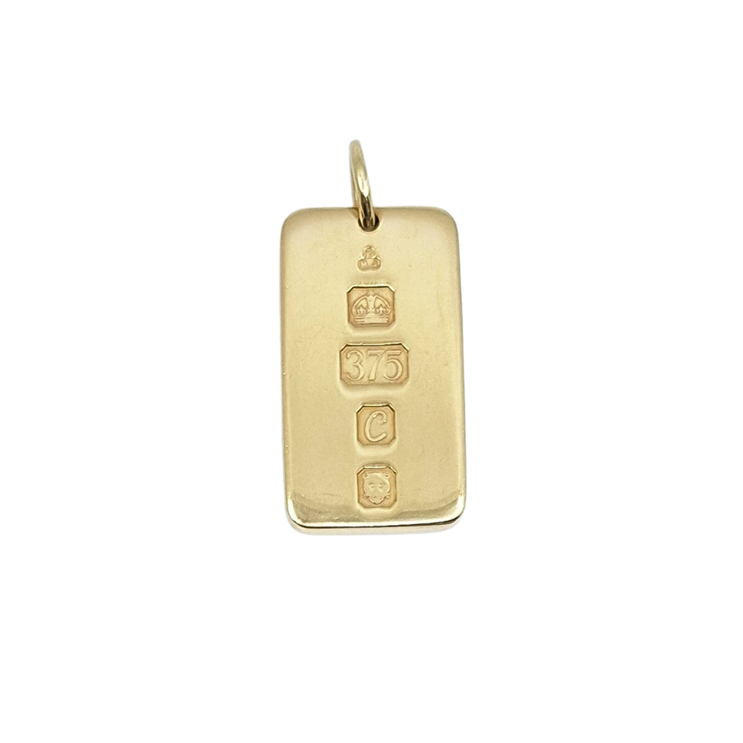 9ct Yellow Gold Ingot Pendant