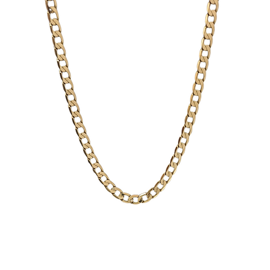 9ct Yellow Gold Curb Chain 25"