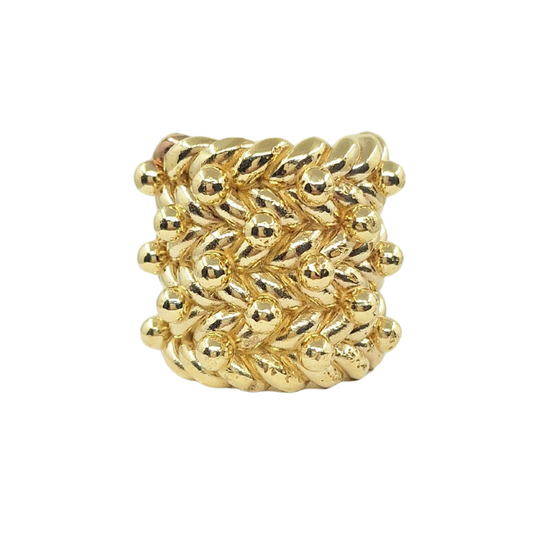 9ct Yellow Gold 5 Row Keeper Ring