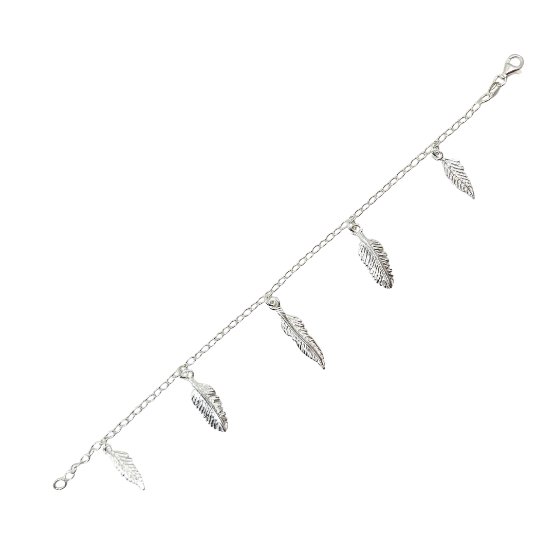 Silver Feather Bracelet