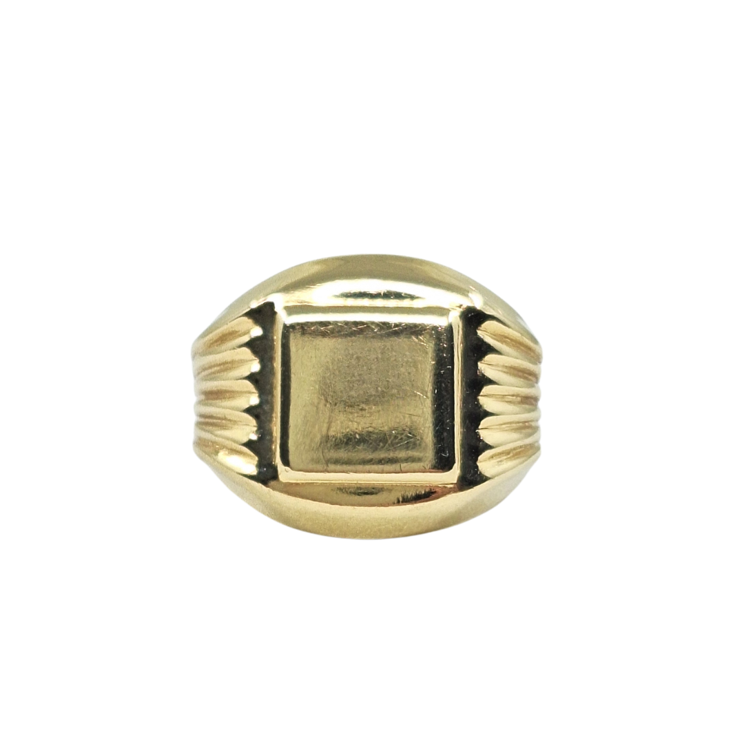 14ct Yellow Gold Hollow Signet Ring