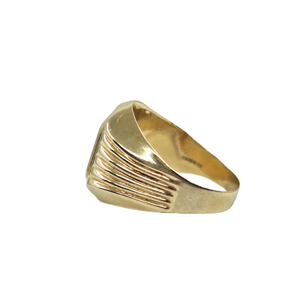 14ct Yellow Gold Hollow Signet Ring