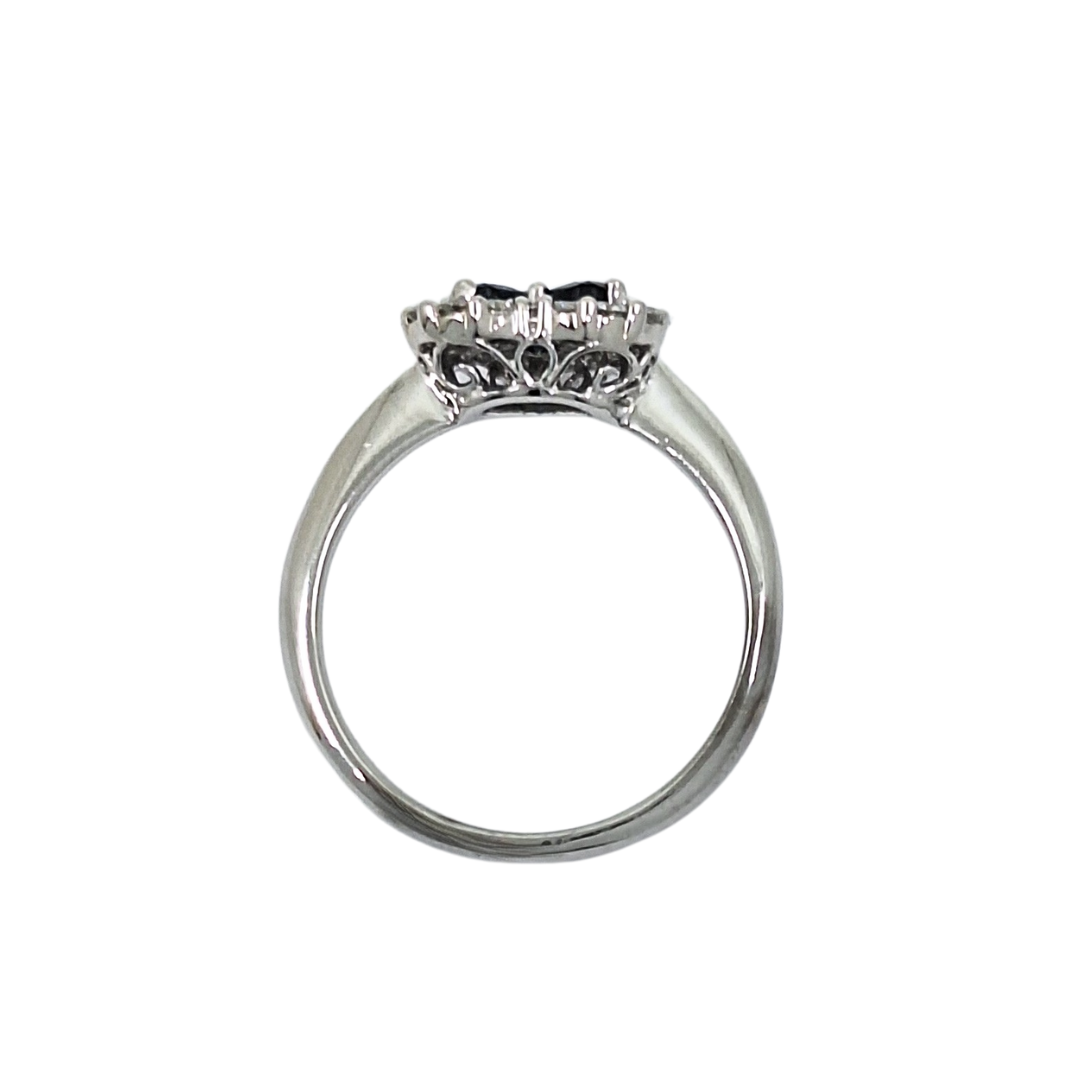 14ct White Gold Sapphire & Diamond Heart Ring
