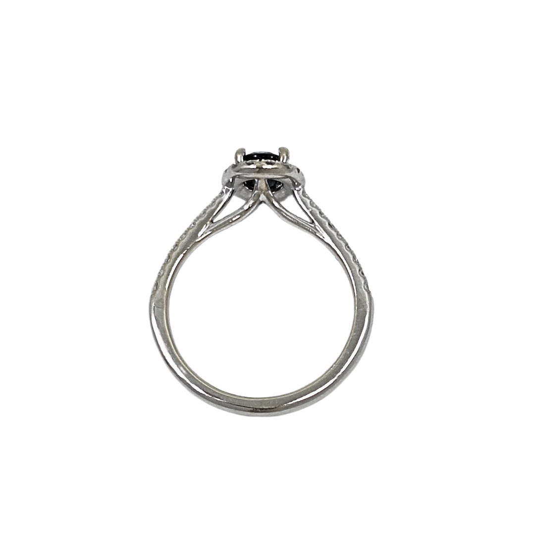 14ct White Gold Sapphire & Diamond Halo Ring