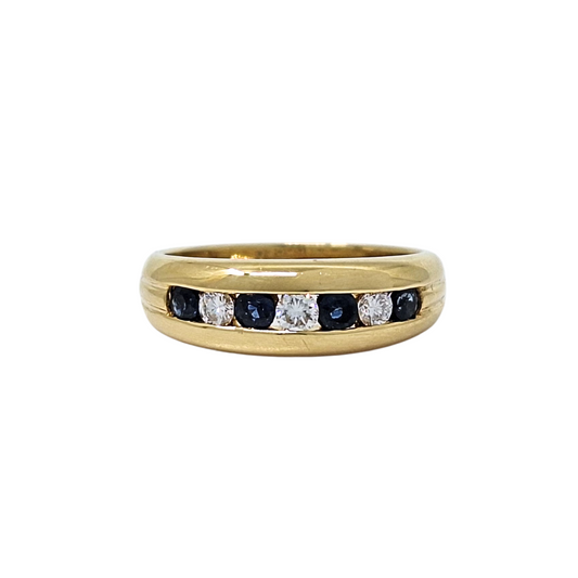18ct Yellow Gold Sapphire & Diamond Eternity Ring
