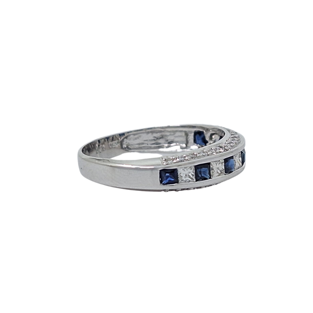 18ct White Gold Sapphire & Diamond Eternity Ring