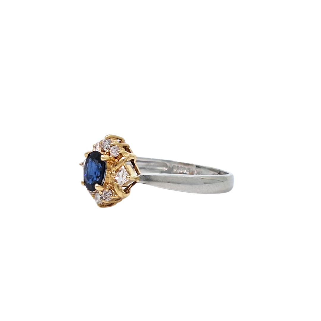 Platinum & 18ct Yellow Gold Sapphire & Diamond Ring
