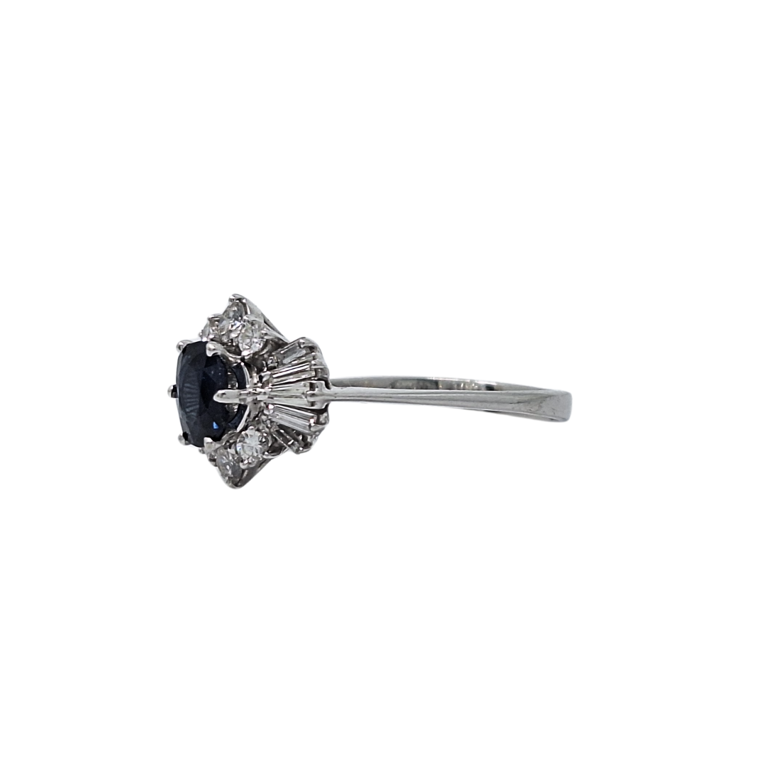 18ct White Gold Sapphire & Diamond Cluster Ring