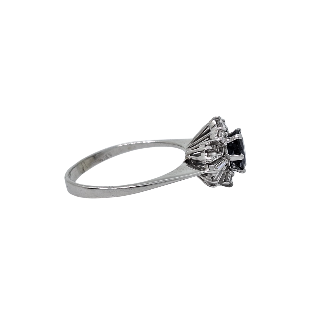 18ct White Gold Sapphire & Diamond Cluster Ring