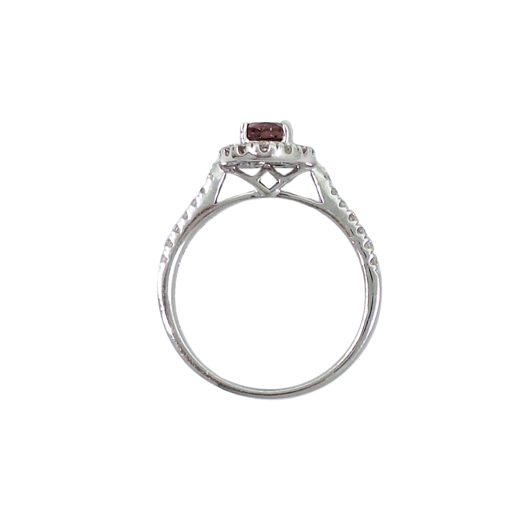 10ct White Gold Pink Tourmaline & Diamond Halo Ring & Diamond Eternity Ring