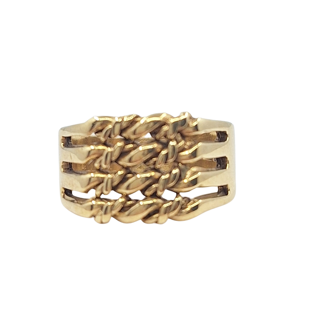 9ct Yellow Gold 4 Row Twist Ring