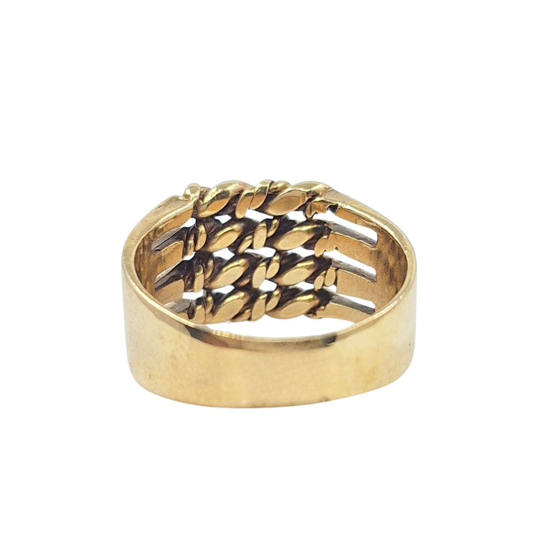 9ct Yellow Gold 4 Row Twist Ring