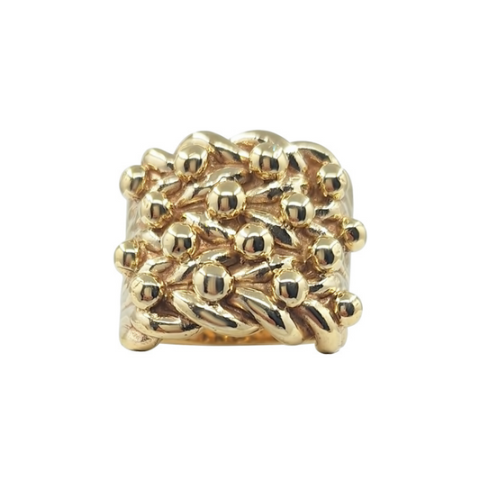 9ct Yellow Gold 4 Row Keeper Ring