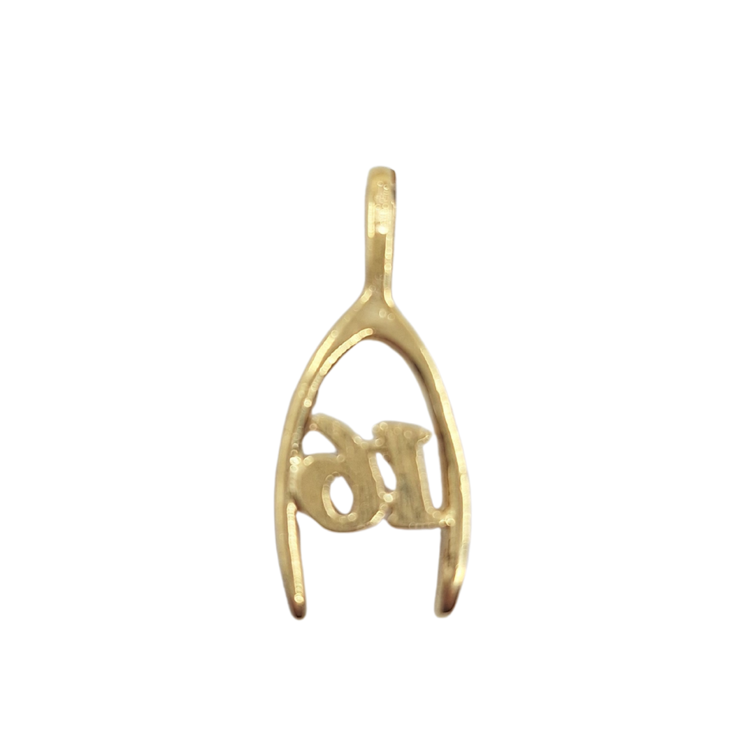 9ct Yellow Gold 16 Wishbone Pendant