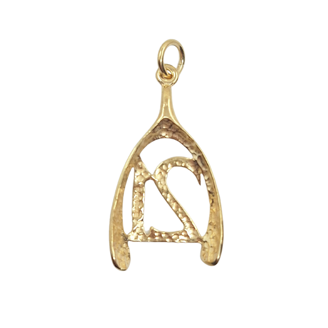 9ct Yellow Gold 21 Wishbone Pendant