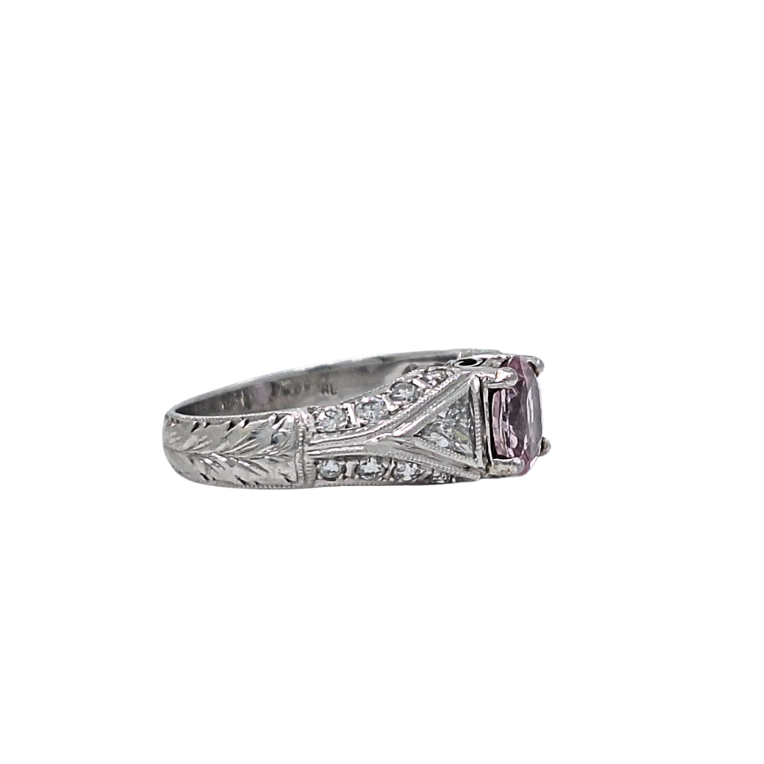 Platinum Pink Sapphire & Diamond Ring