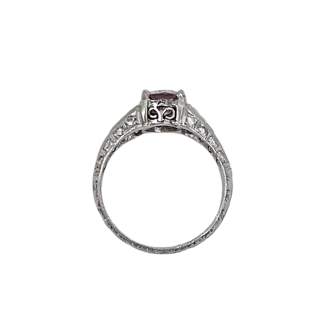 Platinum Pink Sapphire & Diamond Ring